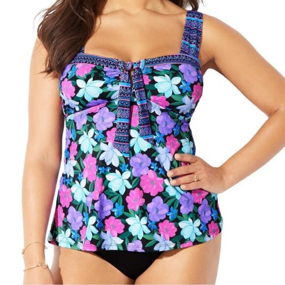 Swimsuits For All Floral Print Swimwear takini top 24